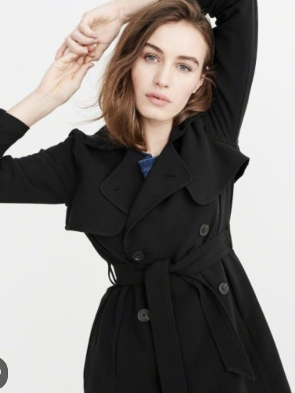 Abercrombie & Fitch Black trench coat